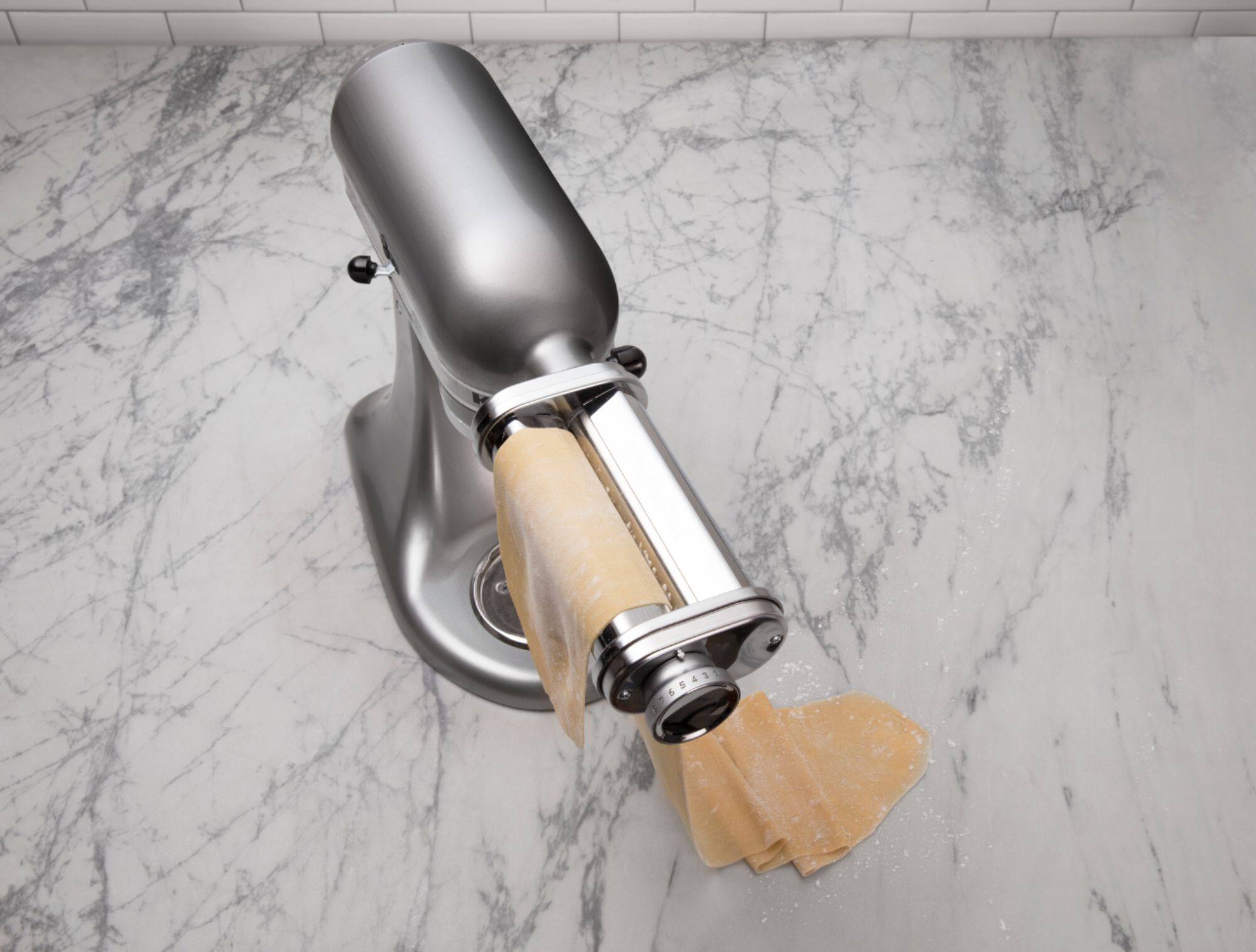 Alt View 13. KitchenAid - KSMPSA Pasta Sheet Roller for Most KitchenAid Stand Mixers - Silver.