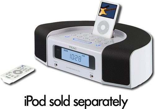  Teac - Clock Radio with Apple® iPod® Dock - White