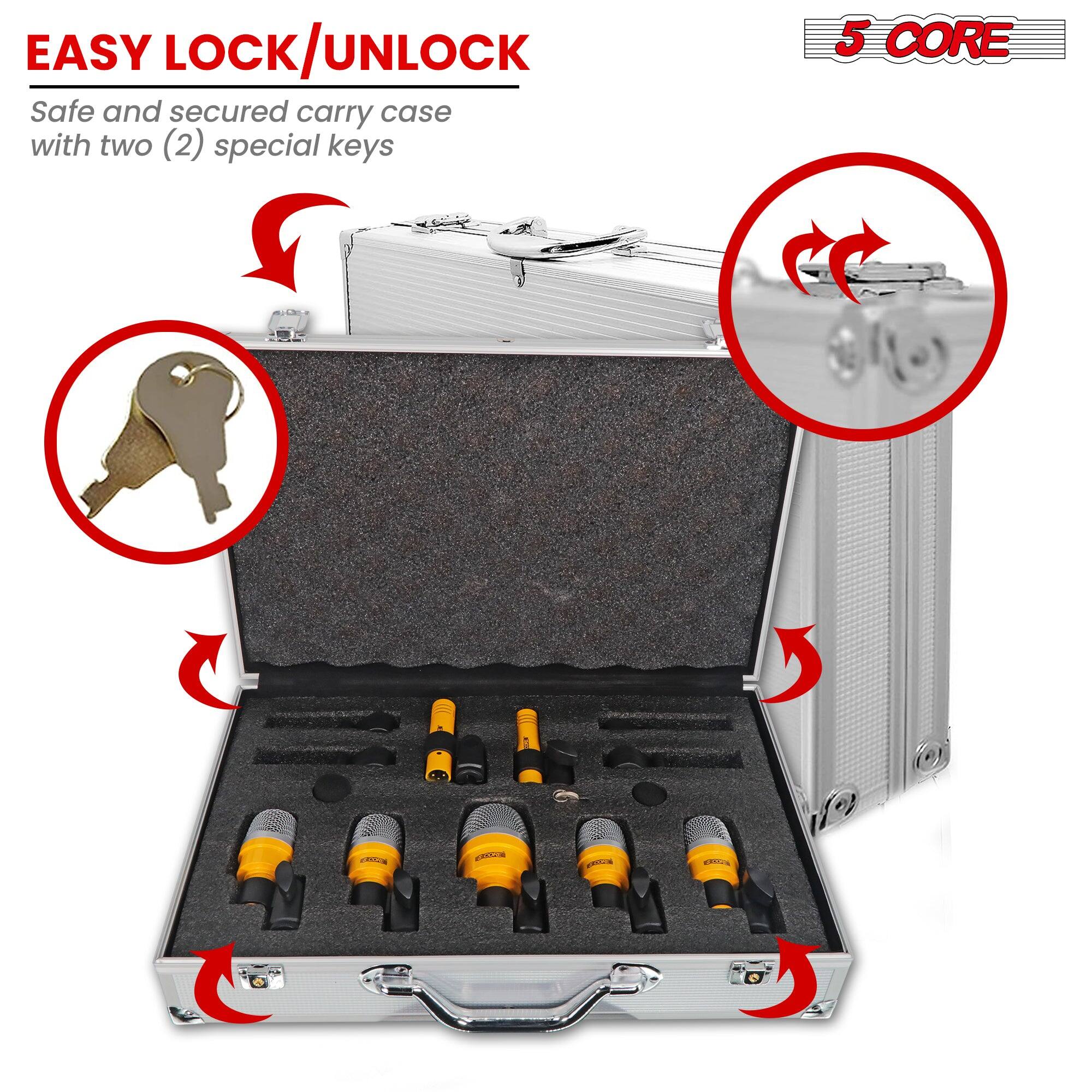 EASY LOCK/UNLOCK  
Safe and secured carry case with two (2) special keys  

5 CORE