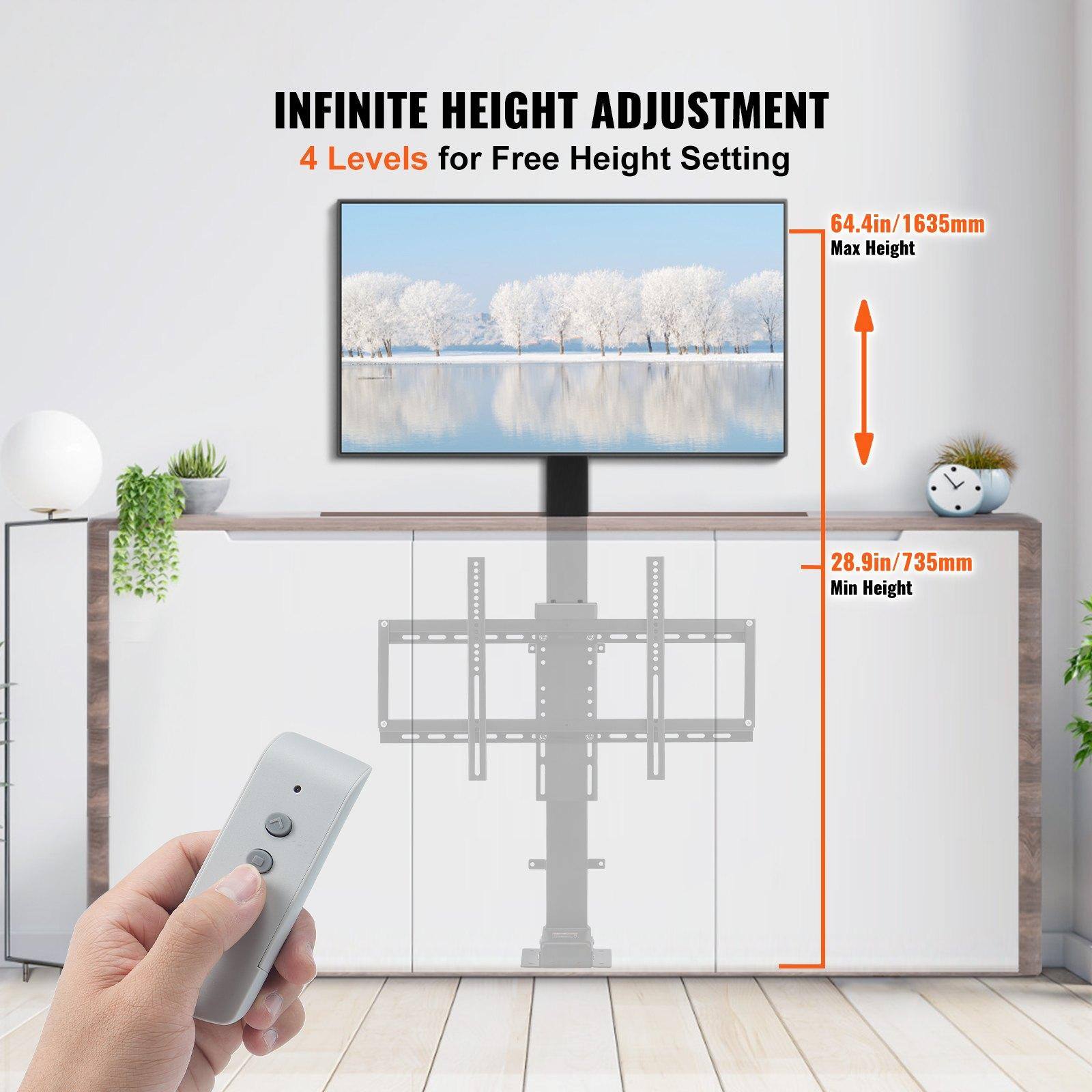 INFINITE HEIGHT ADJUSTMENT  
4 Levels for Free Height Setting  

64.4in/1635mm Max Height  
28.9in/735mm Min Height