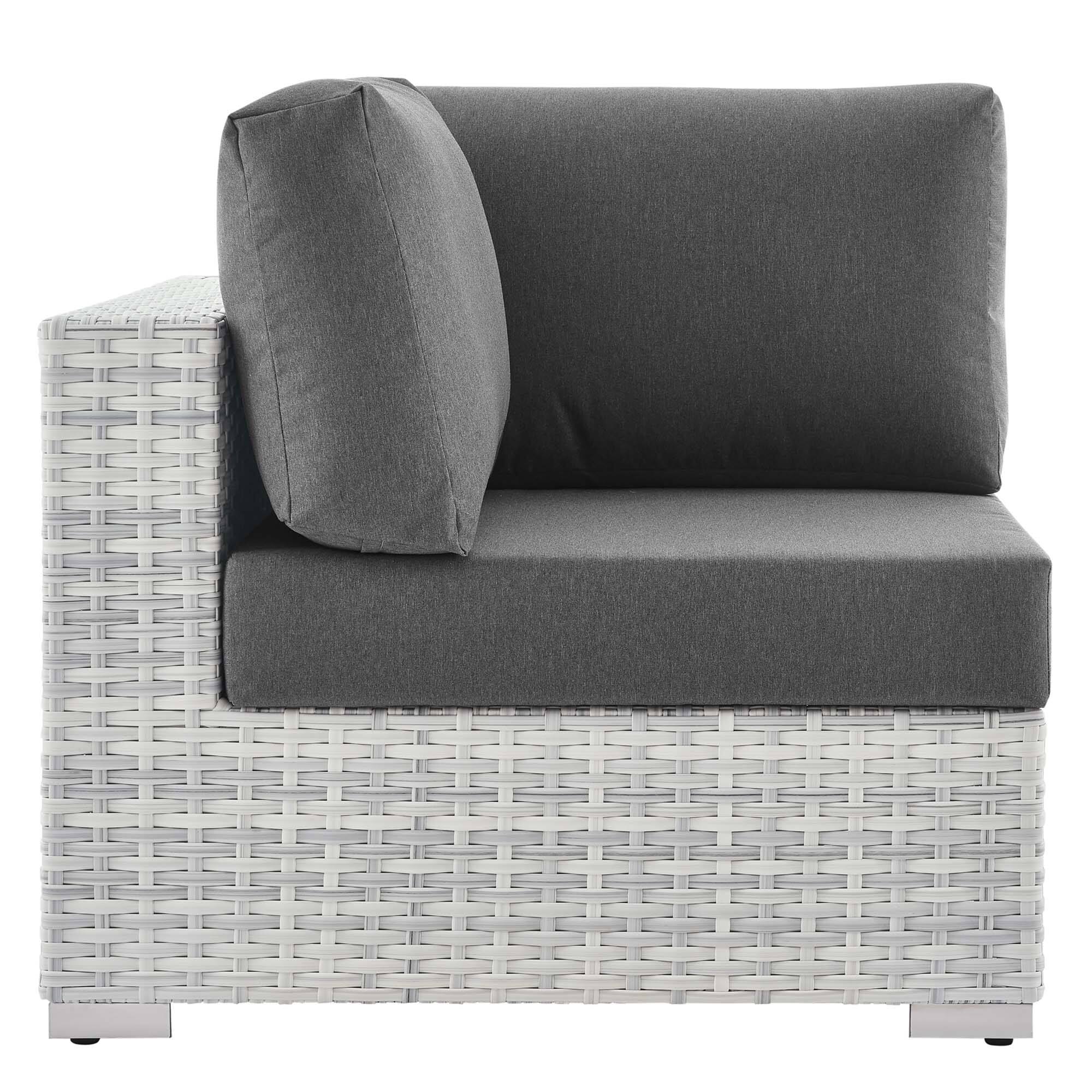 Alt View 1. Modway - Convene Outdoor Patio Corner Chair by Modway - Light Gray Charcoal.