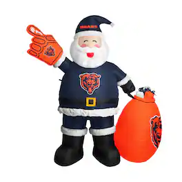 Logo Brands - Chicago Bears 7' Inflatable Santa - Multicolor