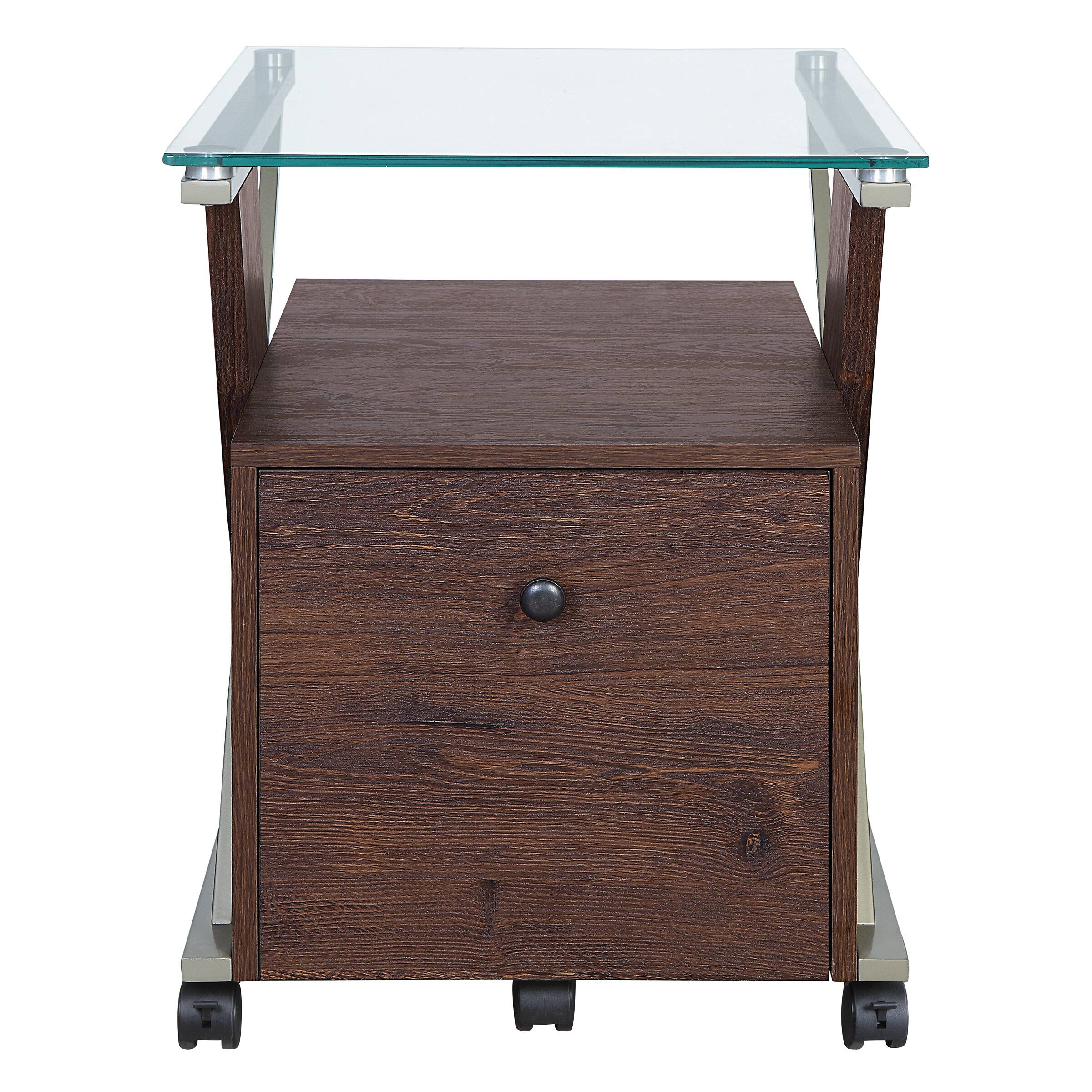 Front. OSP Home Furnishings - Zenos Mobile File Cabinet - Cherry.