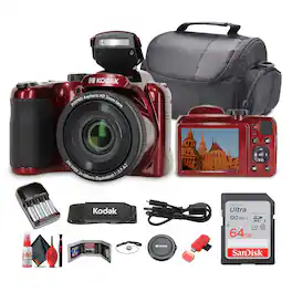Kodak - Pixpro AZ255 Digital Camera (AZ255RD) Bundle with Accessories - Red