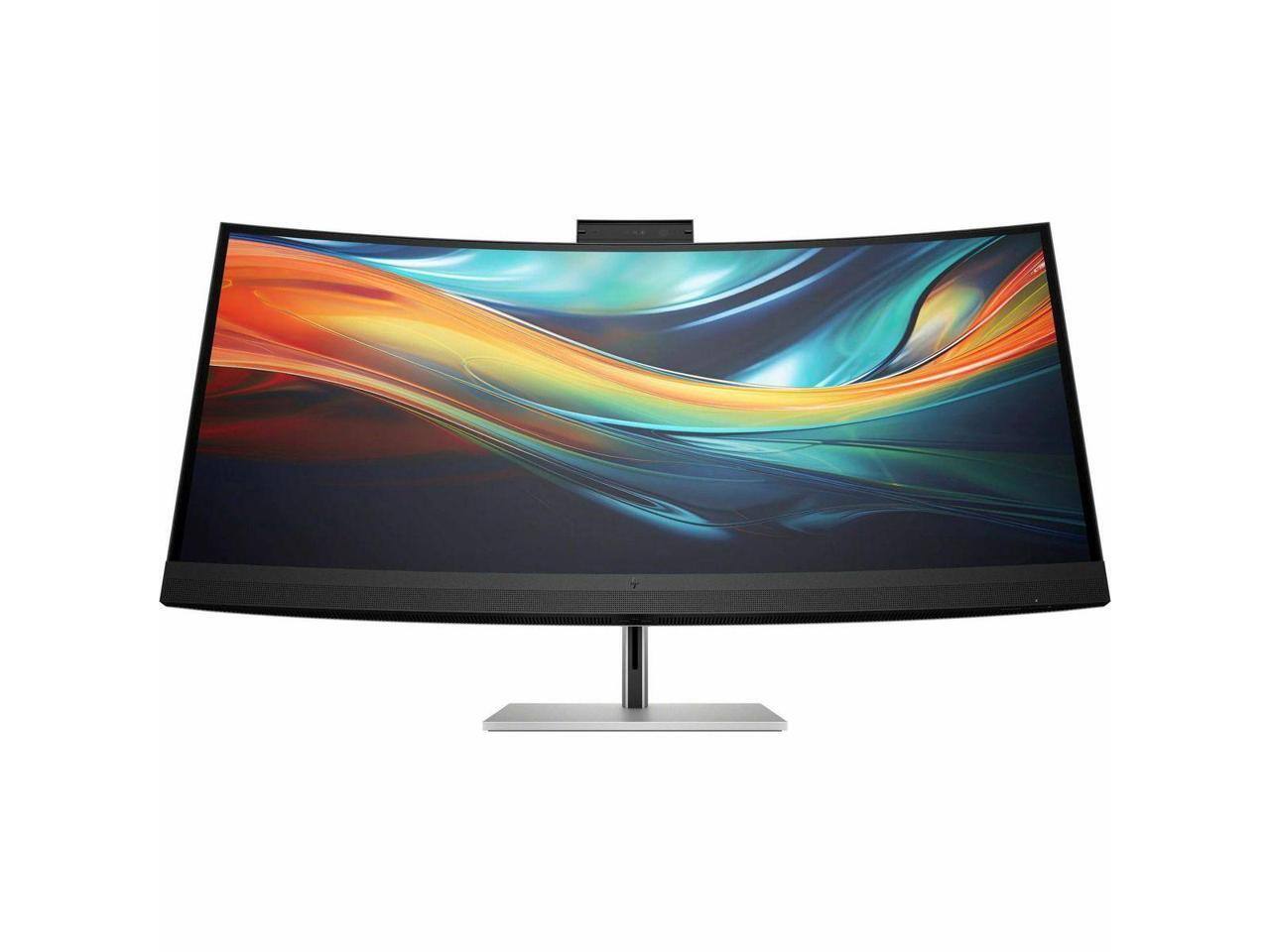 Alt View 8. HP - HP 740pm 40" Class Webcam 5K2K WUHD Curved Screen LED Monitor - 21:9 - Black, Silver - black.