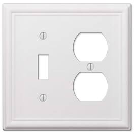AMERELLE - Chelsea 2 gang Stamped Steel Duplex/Toggle Wall Plate 1 pk - White