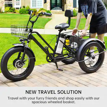 electric bicycle 3 wheels Fat Trike all of our e Topteng 20-in Adult unisex E-bike