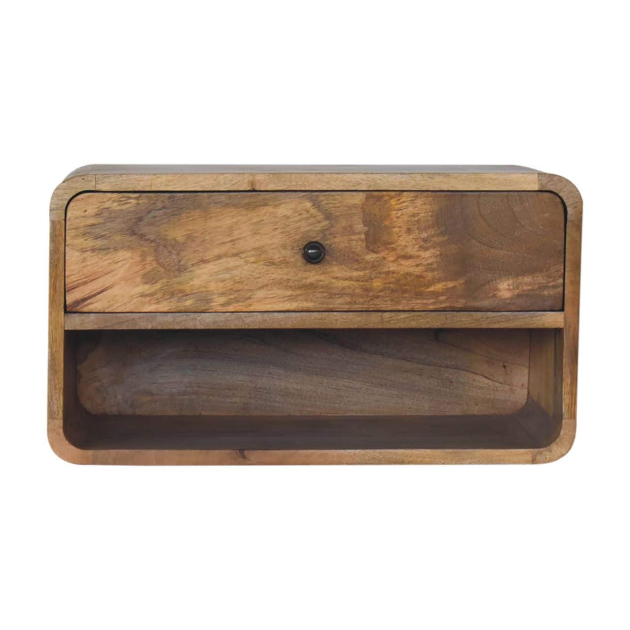 Artisan Furniture - Solid Wood Large Floating Curve Open Slot Bedside, 1 Drawer - Brown price history on PriceWatchPro