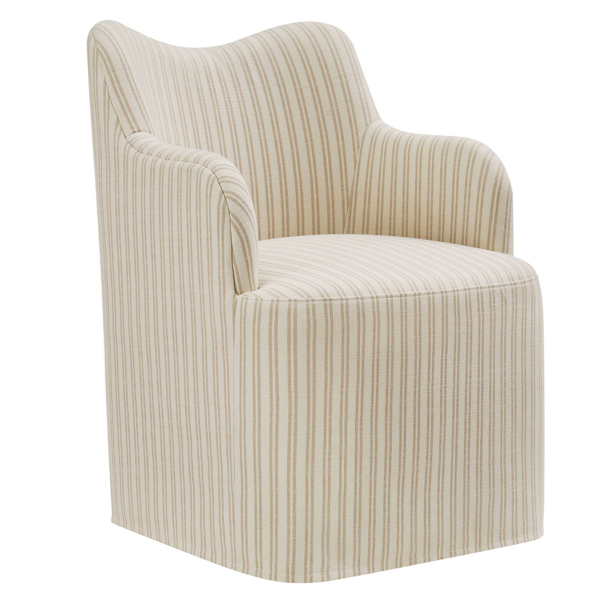 Angle. Modway - Cordelle Linen Blend Swivel Dining Chair by Modway - Oatmeal Stripe.