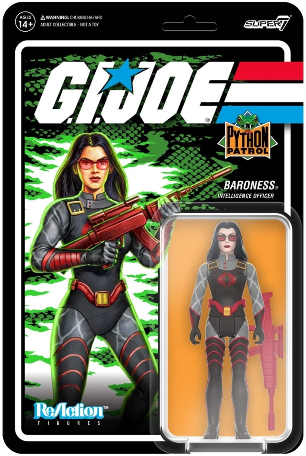 Super7 - G.I. Joe - ReAction Figures Wv 6 - Python Patrol Baroness - COLLECTABLES - Multicolor