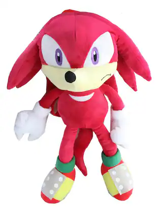 Front. Accessory Innovations Company - Sonic the Hedgehog Knuckles 18 Inch Plush Backpack - Red.