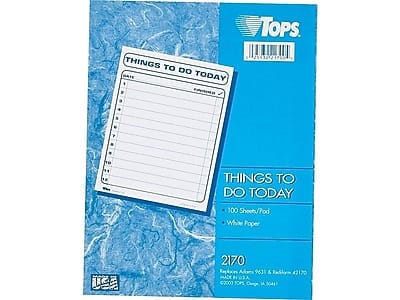 "TOPS - Things To Do Today Memo Pad, 8.5"" x 11"", 100 Sheets/Pad (TOP 2170) - White" price history on PriceWatchPro