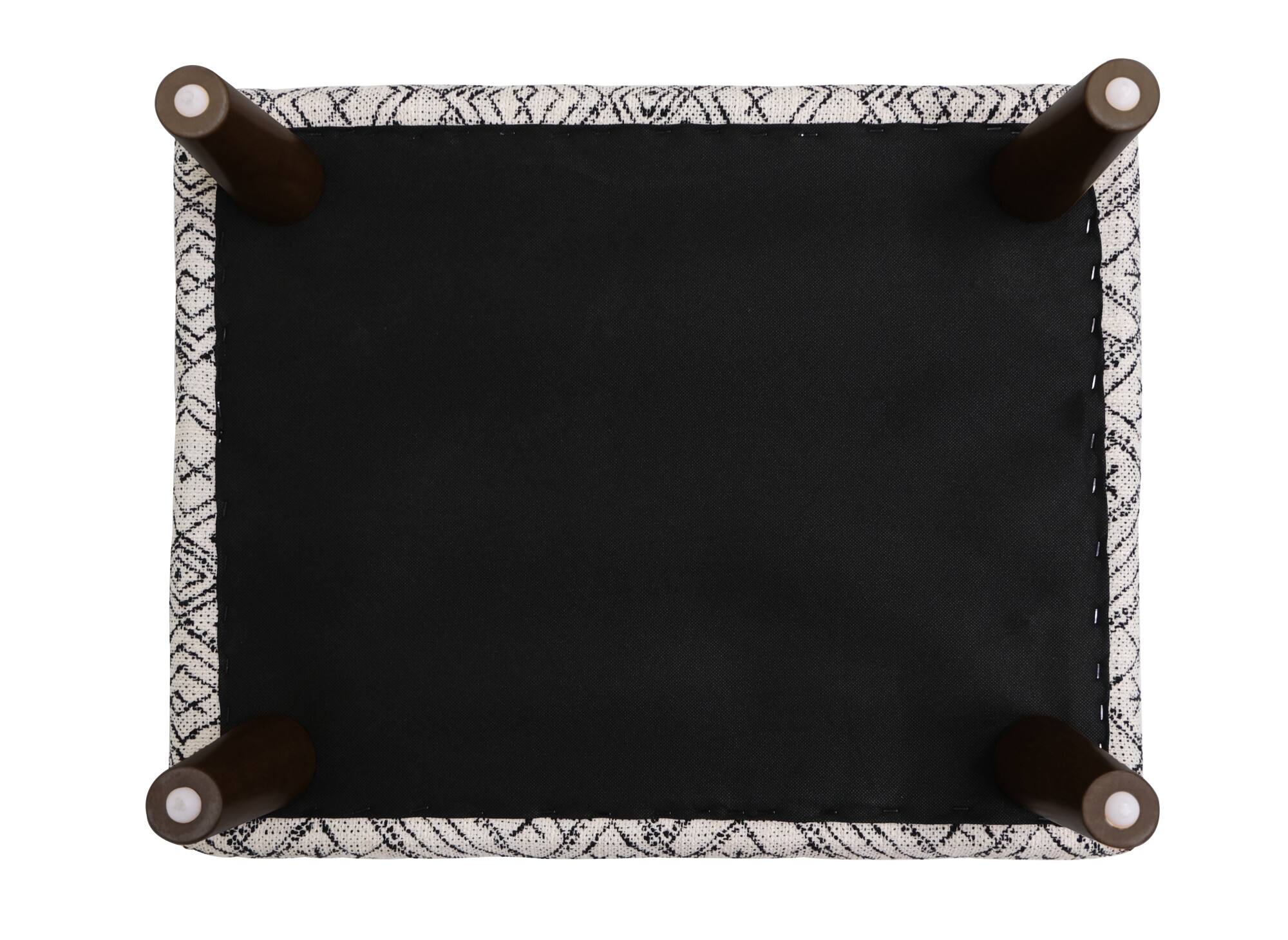 Alt View 2. Tiramisubest - Black Abstract Ottoman - Black.
