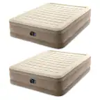 Front. Intex - Intex Dura-Beam Deluxe Ultra Plush Air Bed w/Built-in Pump, Queen (2 Pack) - Beige.