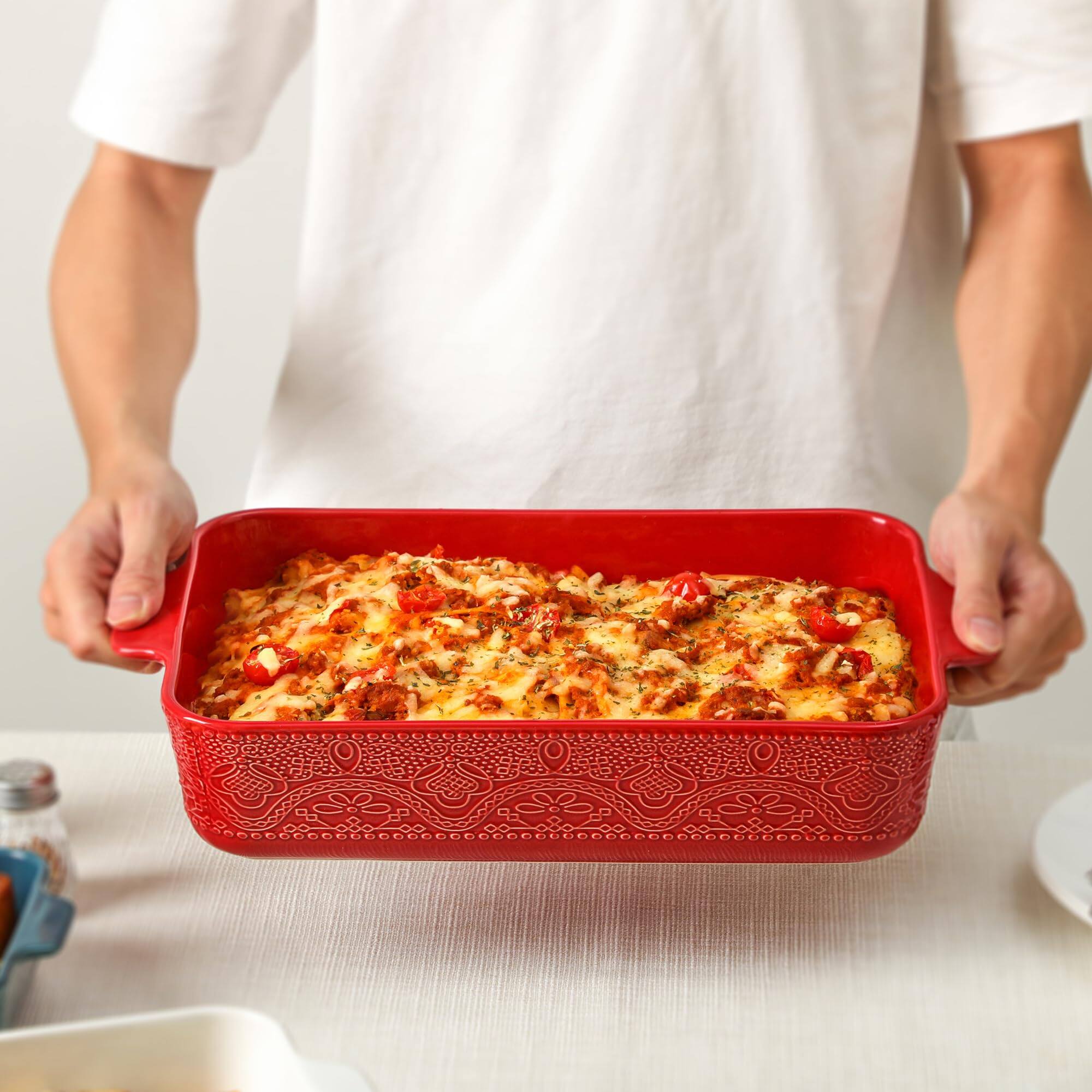 Alt View 1. PARKER SLATER - Ceramic Baking Dish Set Of 3 Casserole Dishes For Oven Ideal Stewing Roasting And Holiday Feasts. The Gift Mother's D....