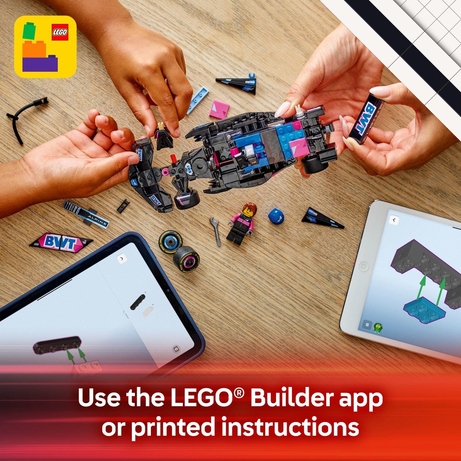 LEGO M BWT 1ET ALBINE BWVT B VT IAD R Use the LEGO Builder app or printed instructions.