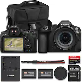 Bundle - Canon - EOS R6 Mark III Mirrorless Camera With RF 24-105mm f/4-7.1 IS STM Lens + Extra LP-E6P Lithium-Ion Battery +