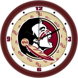 MpDirect - Florida State Seminoles 11.5'' Suntime Premium Glass Face Dimension Wall Clock - Multicolor