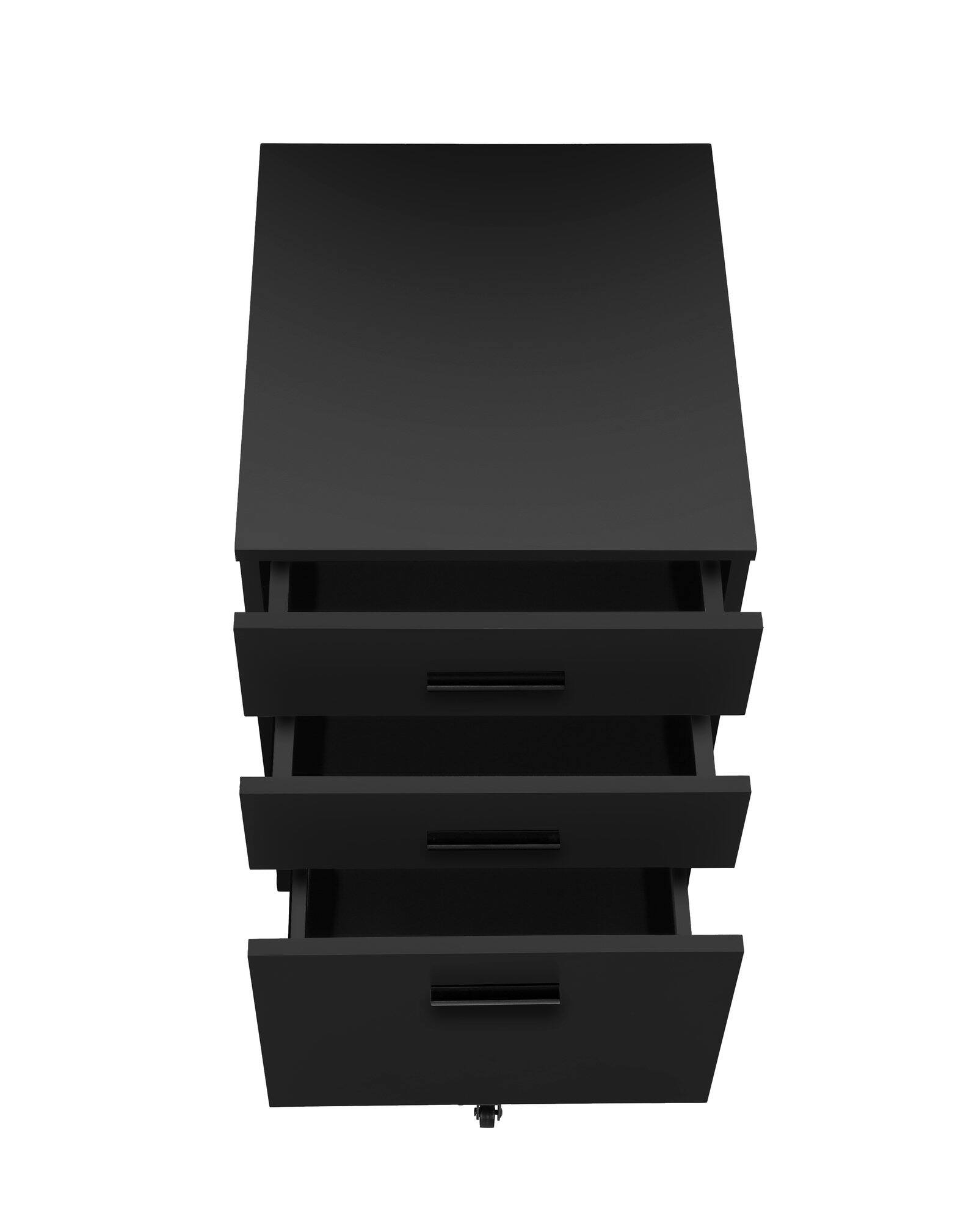 Alt View 4. TinyHomie - File Cabinet Rolling Mobile Storage Drawers Printer Stand Office Work Black Laminate Contemporary Modern.