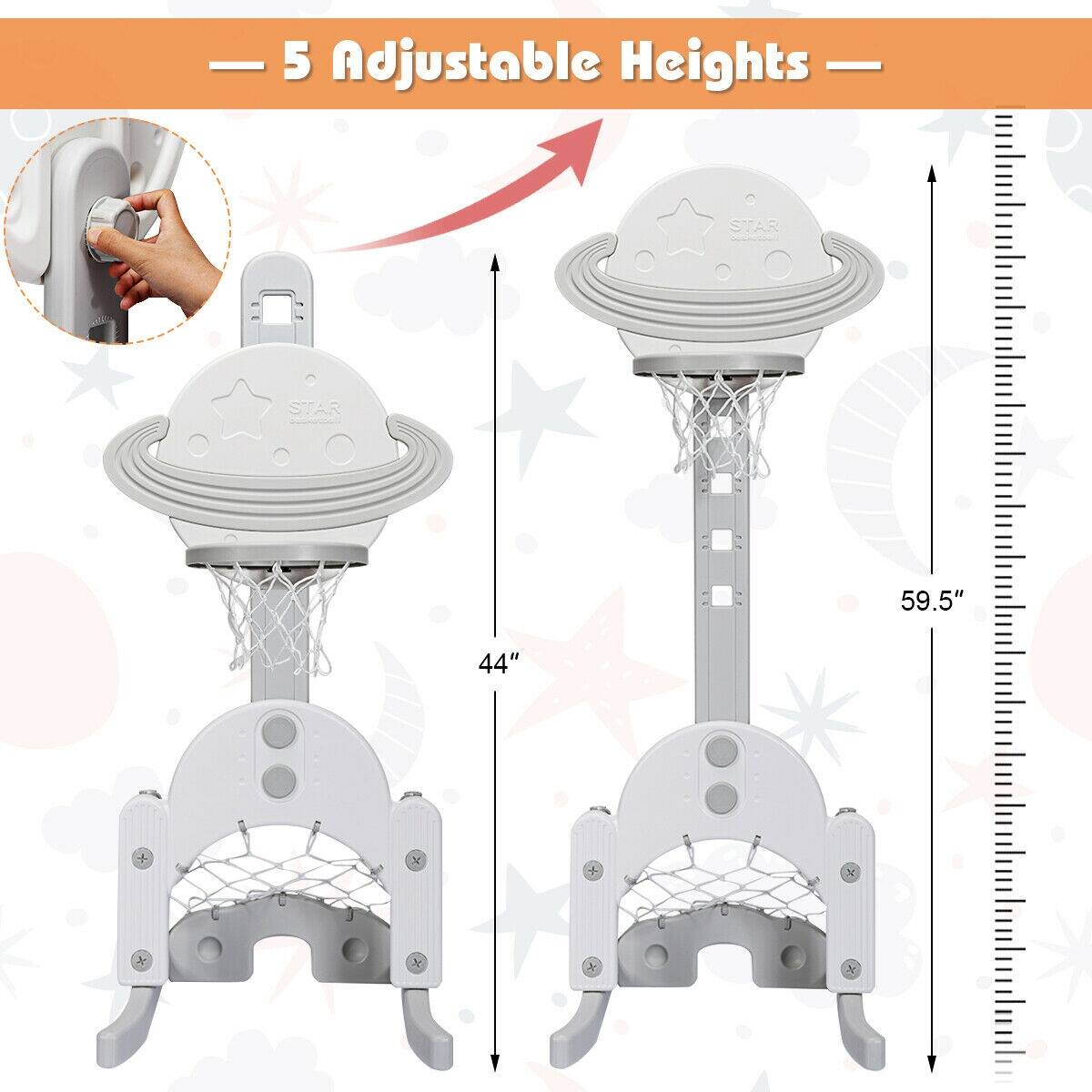 - 5 Adjustable Heights  
- STAR  
- 59.5"  
- 44"