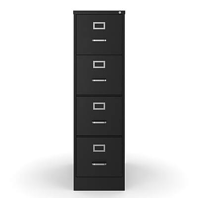 Alt View 1. Staples - 4-Drawer Vertical File Cabinet, Letter Size, Lockable, 51.97"H x 14.9"W x 26.5"D - Black.