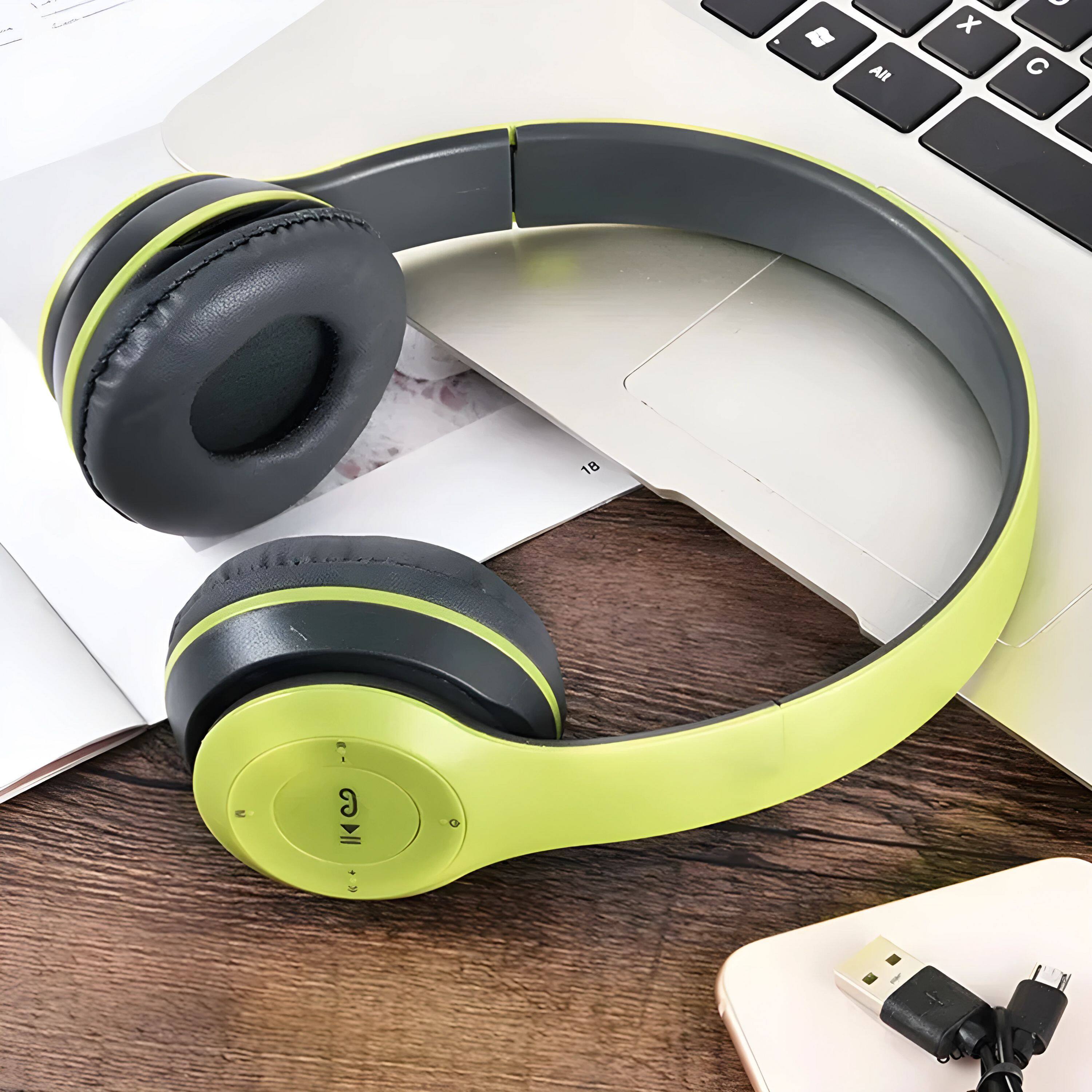 Angle. Kitcheniva - Wireless Bluetooth 5.0 Headphones Headset Over-Ear Green - Green.