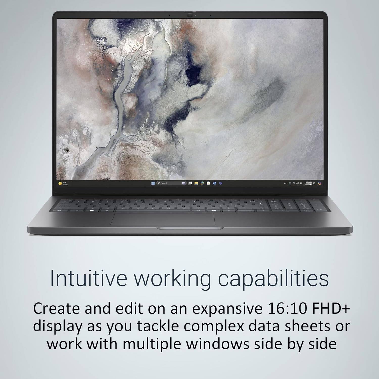 Intuitive working capabilities

Create and edit on an expansive 16:10 FHD+ display as you tackle complex data sheets or work with multiple windows side by side