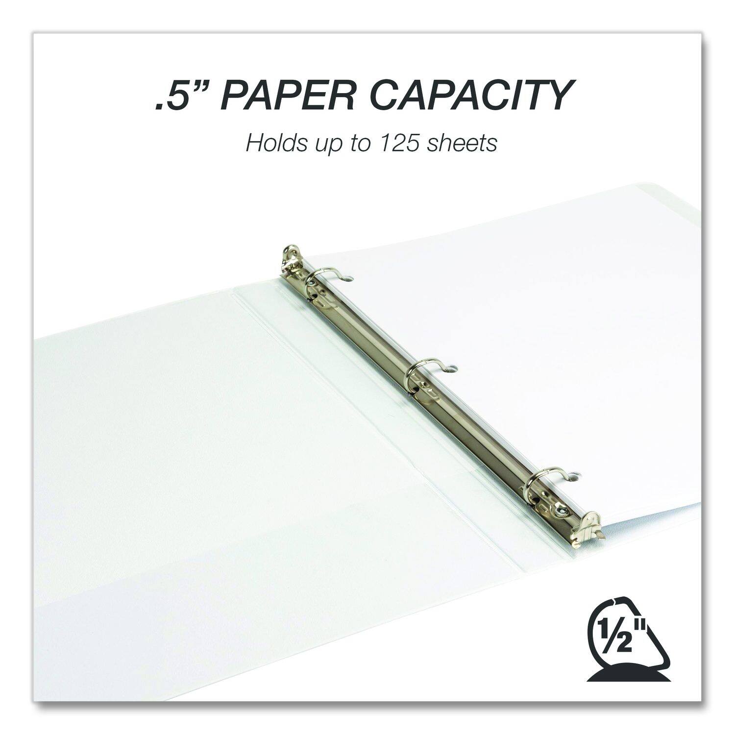 .5" PAPER CAPACITY  
Holds up to 125 sheets