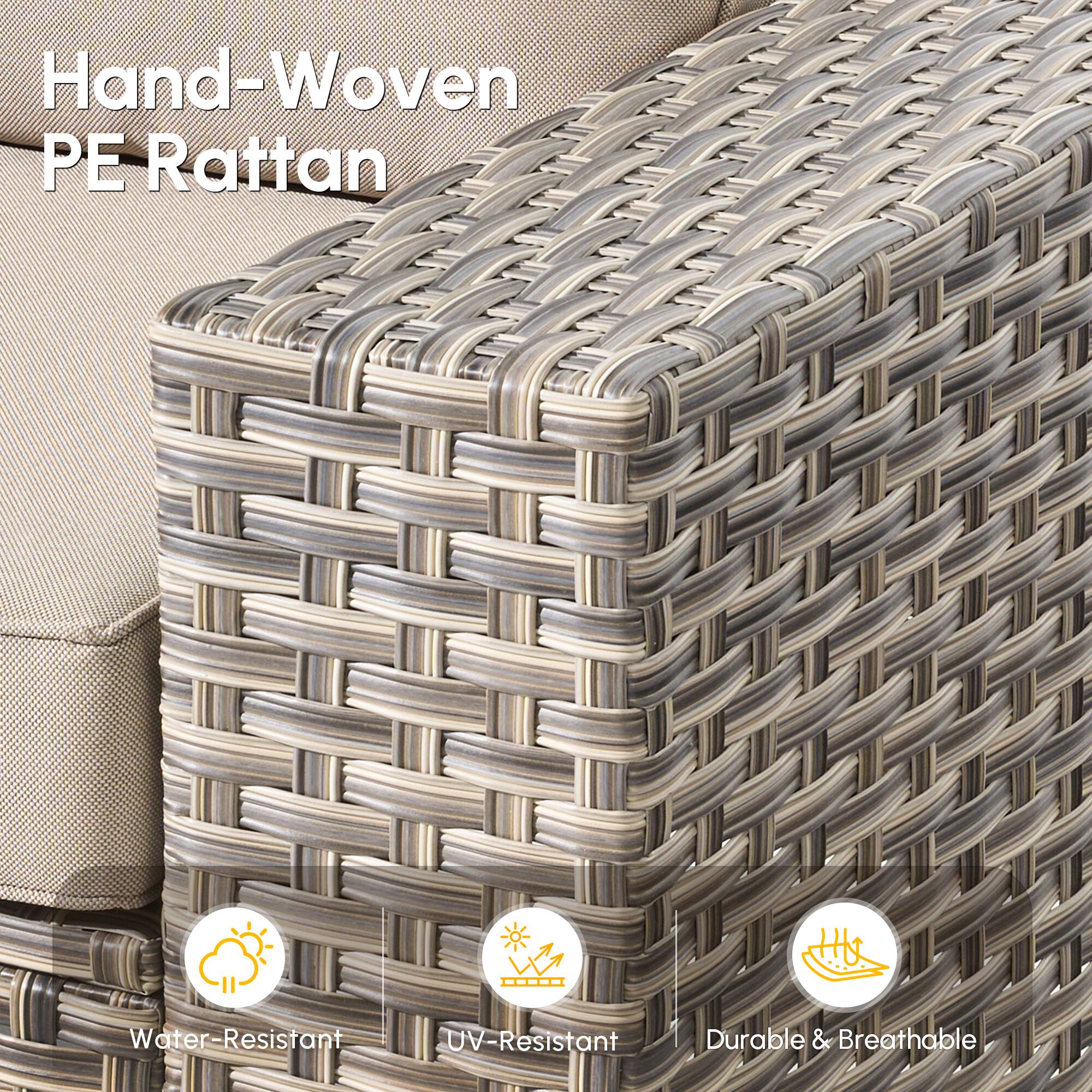 Hand-Woven PE Rattan

- Water-Resistant
- UV-Resistant
- Durable & Breathable