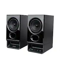 Front. Edifier - R20BT Computer Speakers, 2.75" Drivers, Bluetooth 6.0, Touch Controls, AUX & USB-C Inputs, Ambient Light (Pair) - Black.