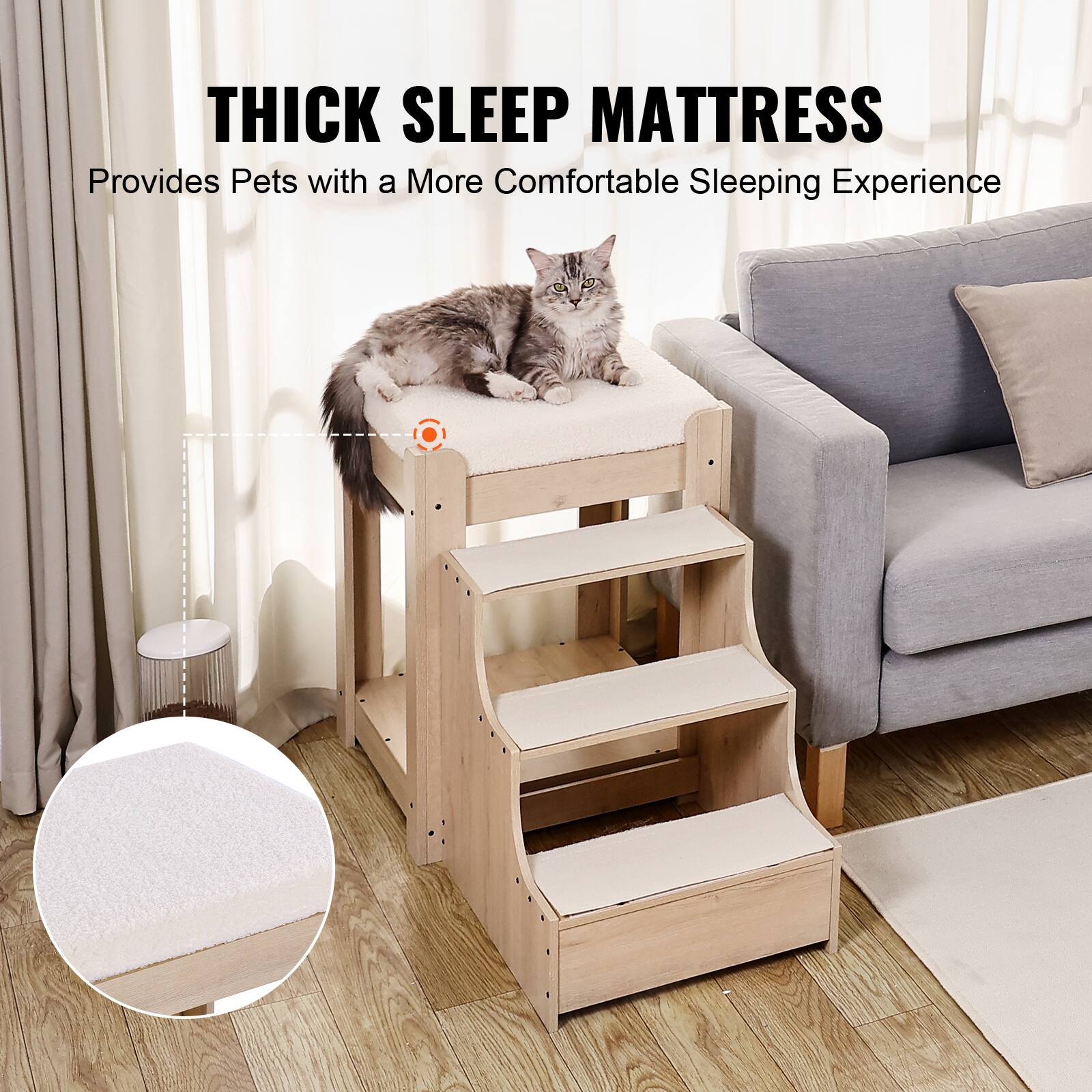 THICK SLEEP MATTRESS  
Provides Pets with a More Comfortable Sleeping Experience