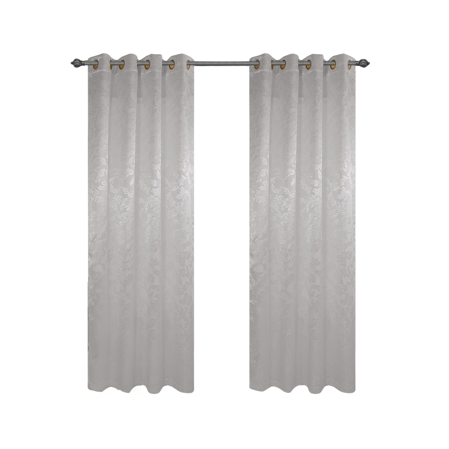 Olivia Gray - 100% Polyester 200 GSM Dyson Embossed Blackout Grommet Curtain Panel 54" x 90" - Silver