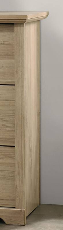 Alt View 1. Forest'nSky - Light Oak Wood 6 drawer 57 in. Wide Chest of Drawers with Black Handles for Living Room - Light Oak.