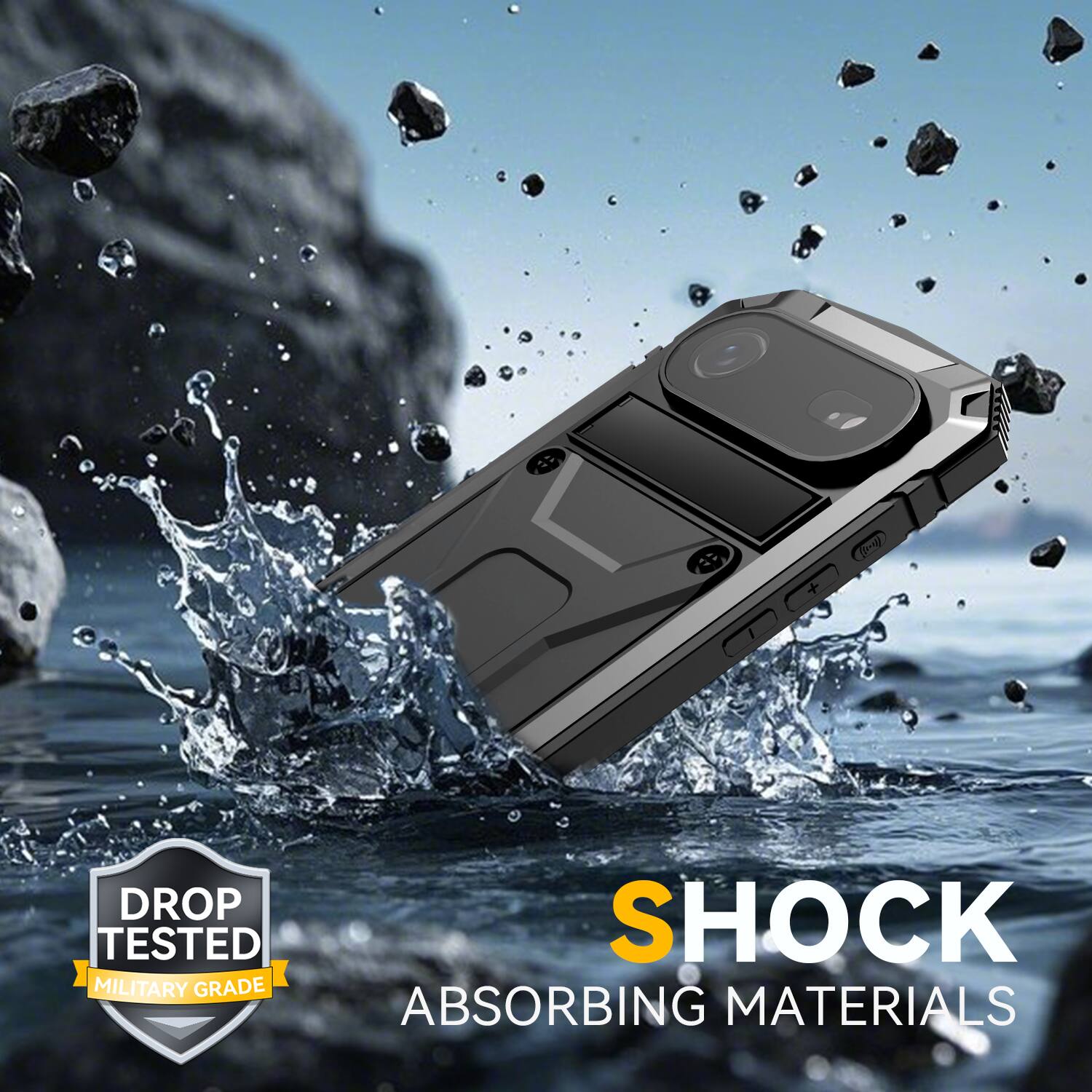 DROP TESTED  
MILITARY GRADE  
SHOCK ABSORBING MATERIALS