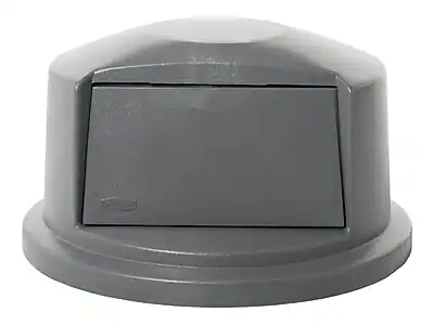 Front. RubberMaid - Brute Dome Indoor Lid Polyethylene, 32 Gal. - Gray.