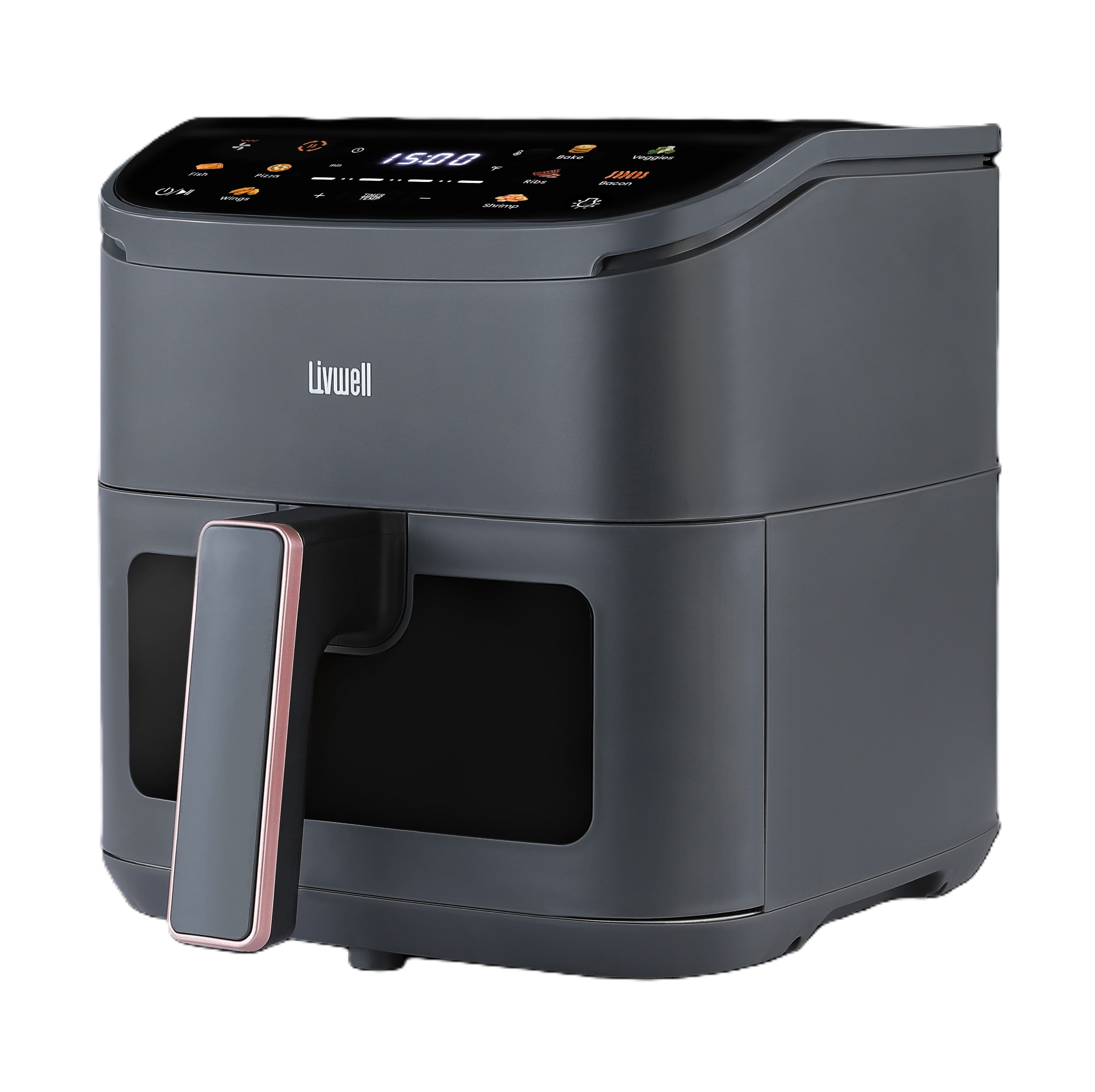 Livwell - Smart Touch 5 Quart Air Fryer - Matte Grey