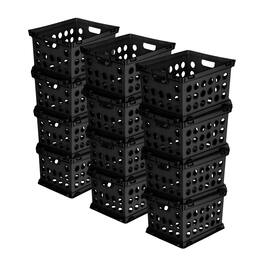 Sterilite - Stackable Sturdy Storage Crate Organizer Bins with Handles, 12 Pack