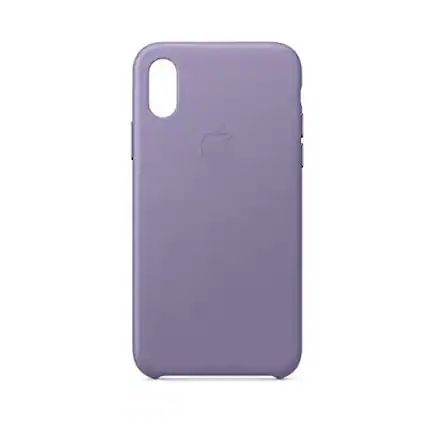Front. Apple - Apple Leather Case (for iPhone Xs) - Lilac - Lilac.