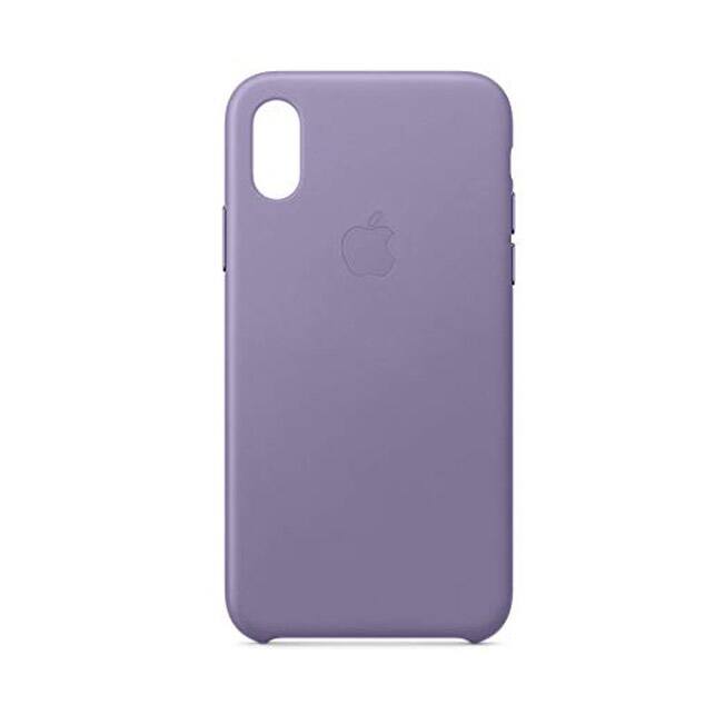Front. Apple - Apple Leather Case (for iPhone Xs) - Lilac - Lilac.