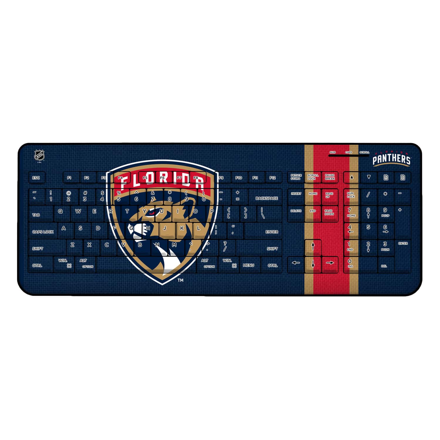 Keyscaper - Florida Panthers Stripe Wireless Keyboard - Multicolor