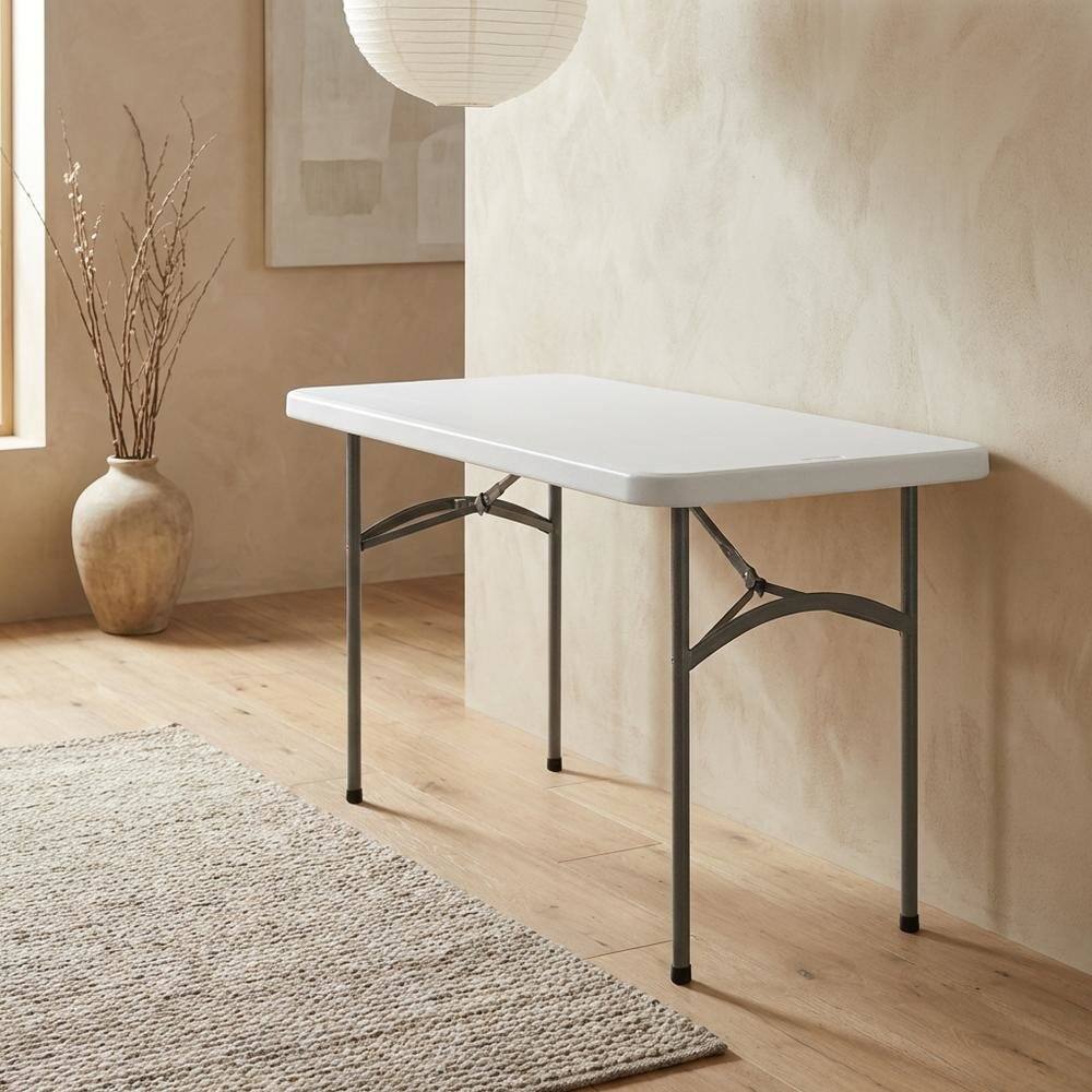 Alt View 1. FurniFact - Light Grey, Folding Table - Light Grey.