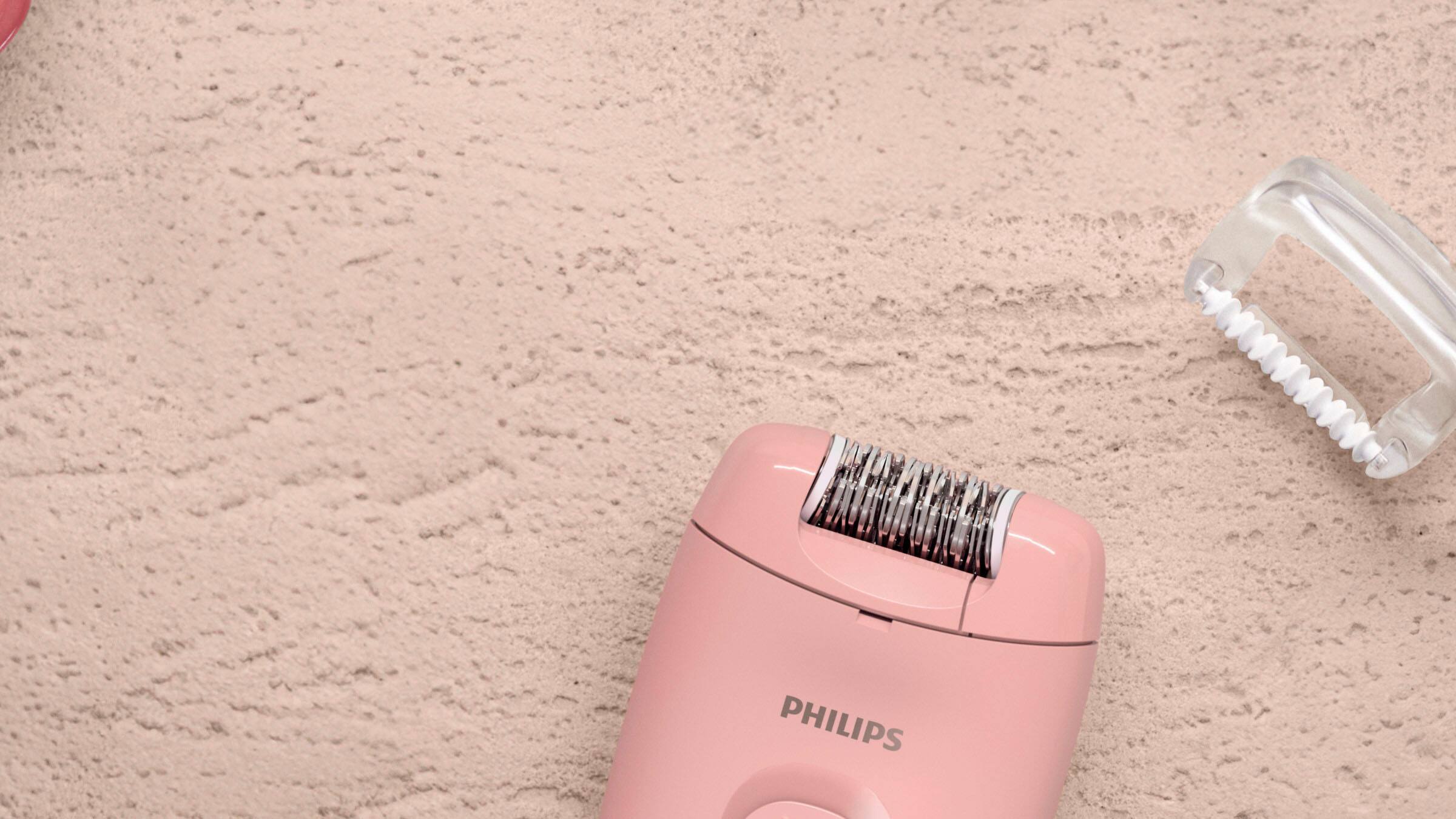 Alt View 24. Philips - Philips Compact Hair Removal Epilator Series 2000 for Women - Corded with 1 Accessory (BRE227/00) - Soft Blossom.