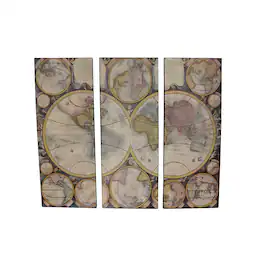Zeckos - 3 Piece Old World Map Canvas Prints - Multicolored