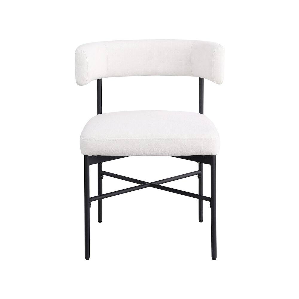 Alt View 2. Meridian Furniture - Rivage Cream Durable Linen Textured Fabric Dining Chair, Set of 2 - Beige.
