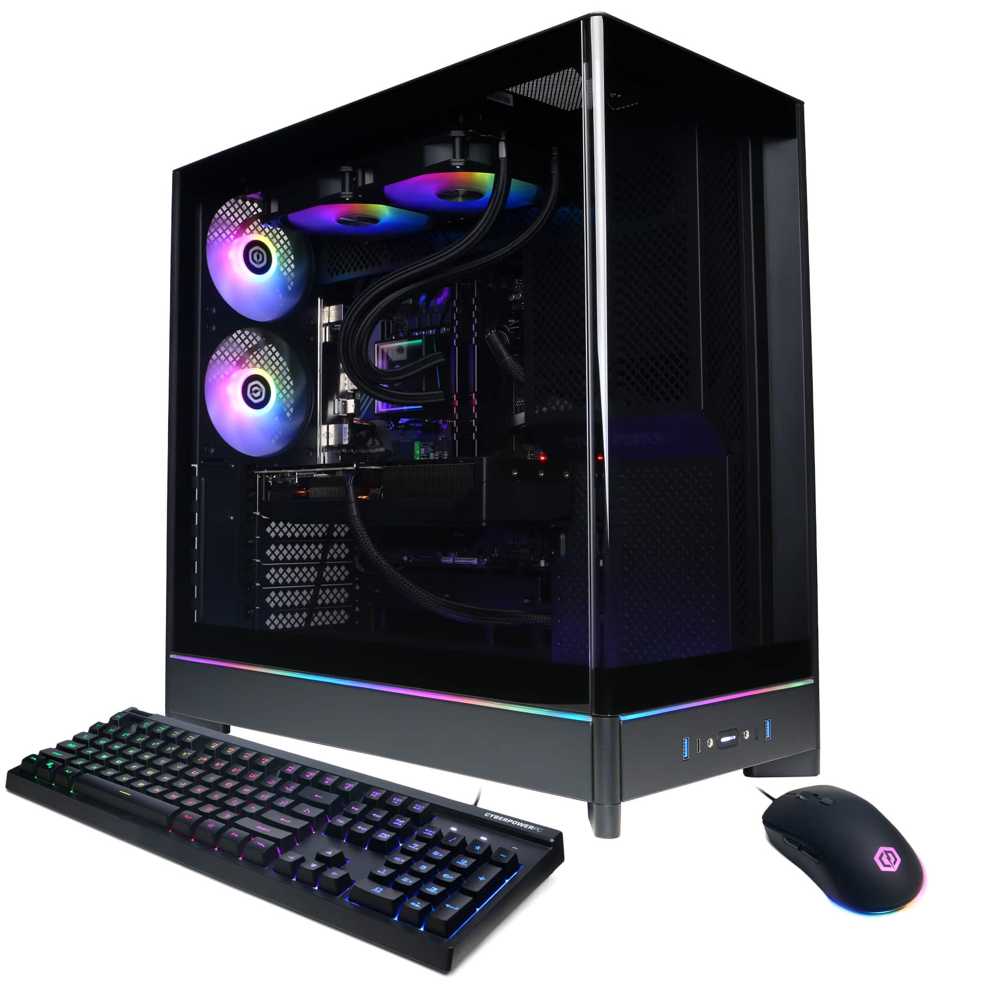 CyberPowerPC - Gaming Desktop - Intel Core i7-14700F - NVIDIA GeForce RTX 5070 12GB - 32GB DDR5 - 2TB PCIe 4.0 SSD - Black - Front_Zoom