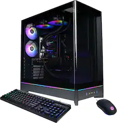CyberPowerPC - Gaming Desktop - Intel Core i7-14700F - NVIDIA GeForce RTX 5070 12GB - 32GB DDR5 - 2TB PCIe 4.0 SSD - Black - Front_Zoom