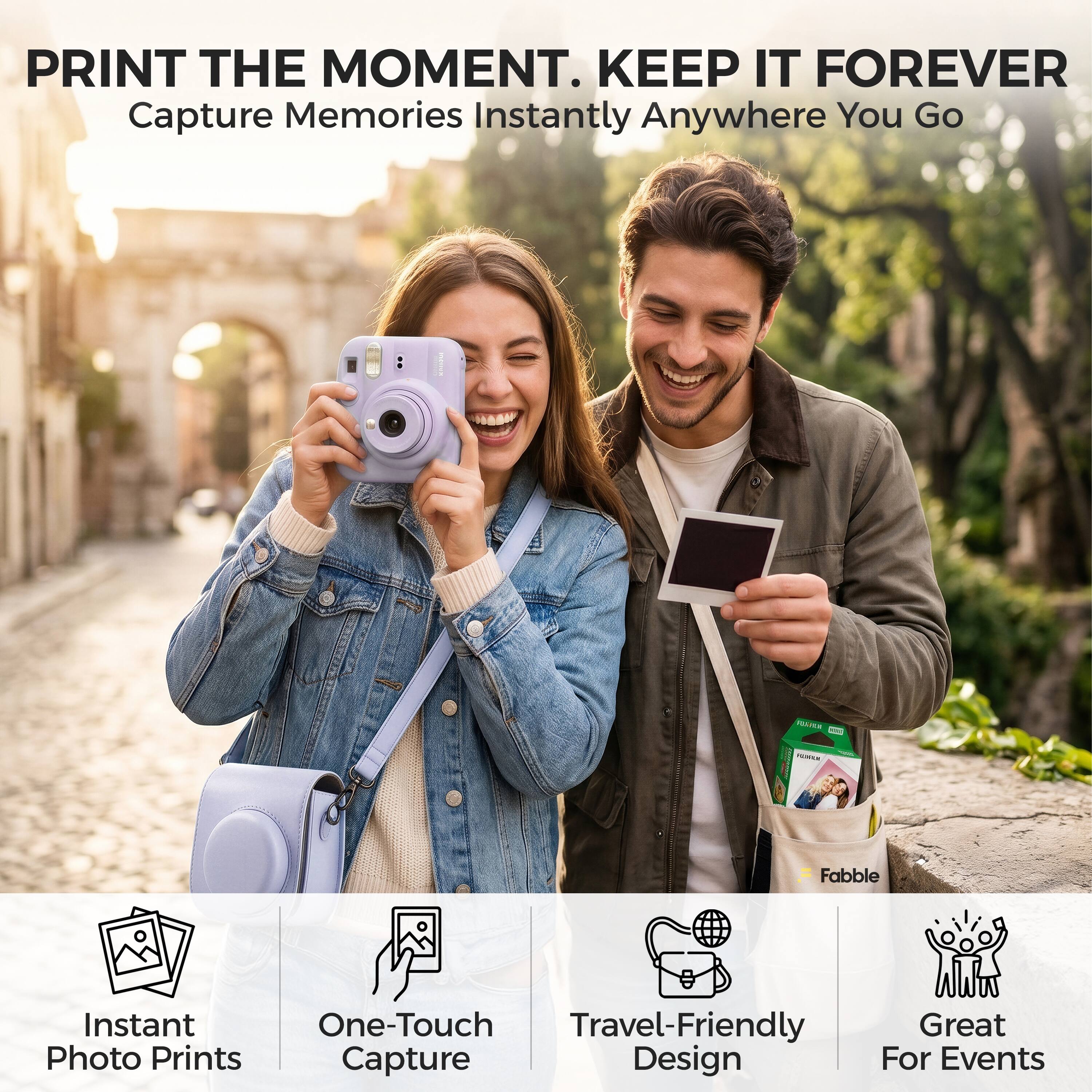 PRINT THE MOMENT. KEEP IT FOREVER  
Capture Memories Instantly Anywhere You Go

- Instant Photo Prints
- One-Touch Capture
- Travel-Friendly Design
- Great For Events