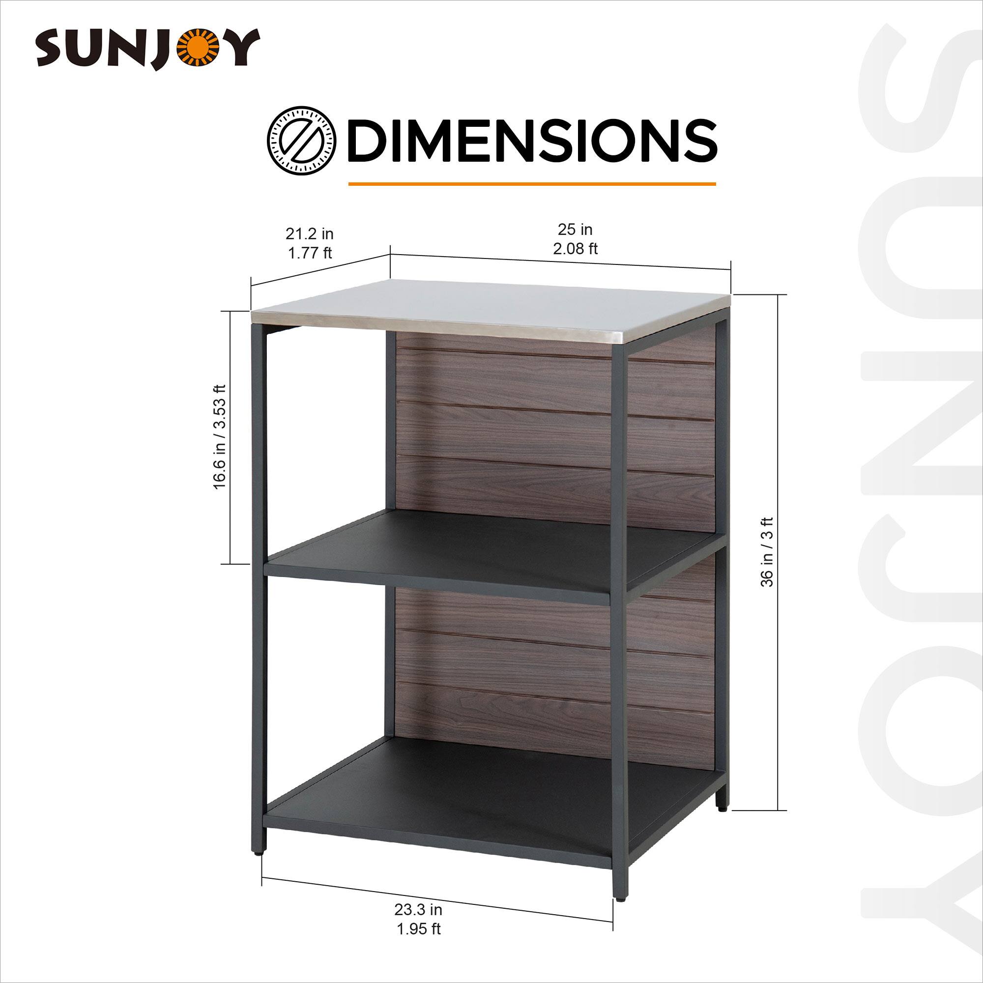 SUNJOY DIMENSIONS  
21.2 in / 1.77 ft  
25 in / 2.08 ft  
16.6 in / 3.53 ft  
36 in / 3 ft  
23.3 in / 1.95 ft