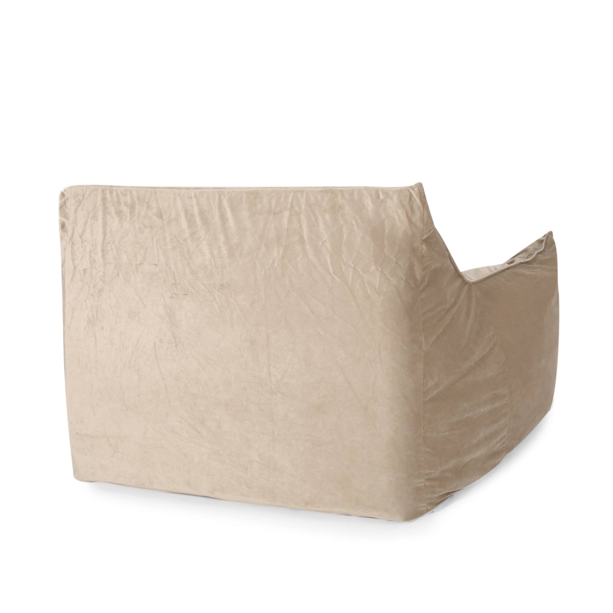 Alt View 1. GOODSILO - Luxurious Velveteen Bean Bag Chair with Comfortable Armrests for Cozy Seating - Taupe.