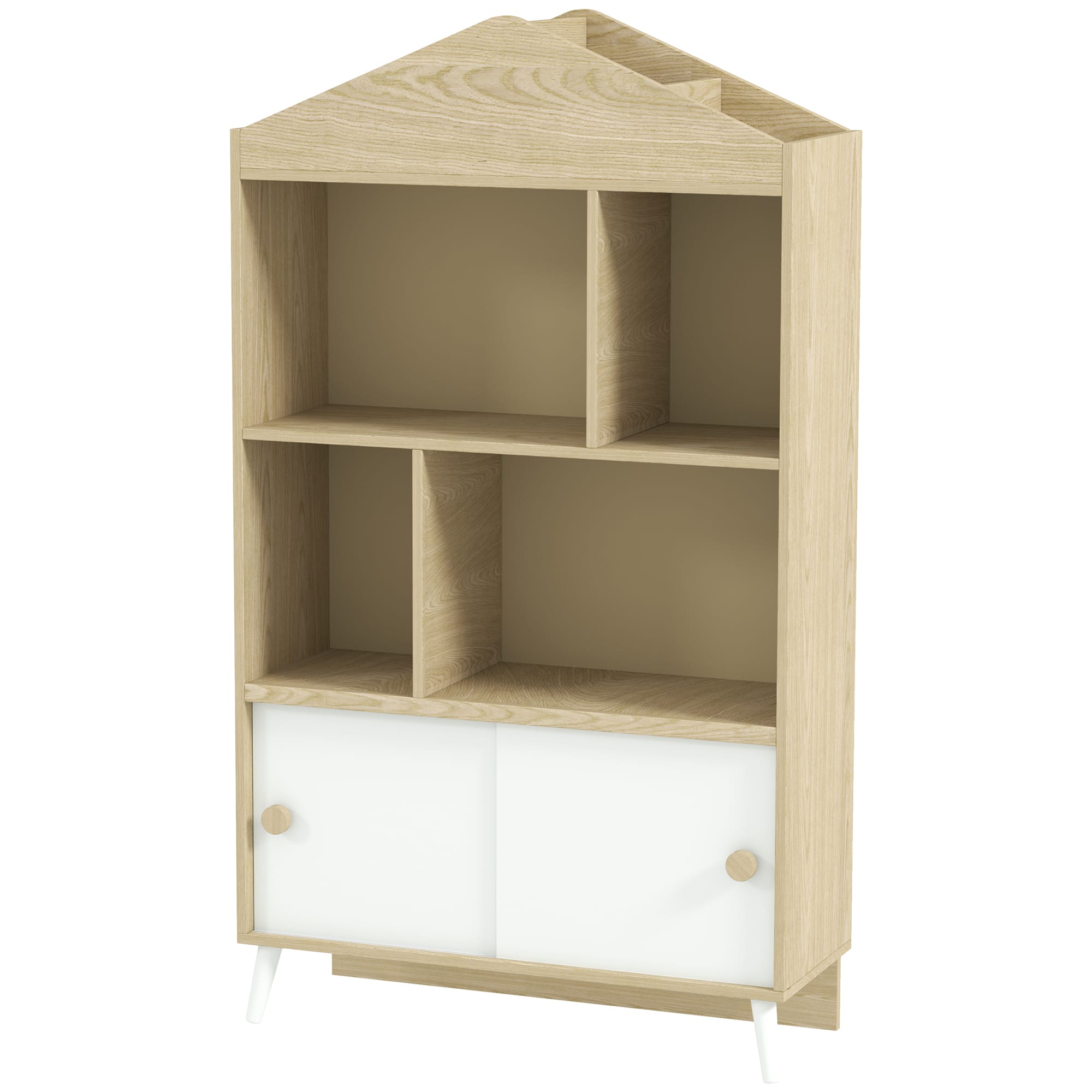Qaba - Children's Toy Shelf, Kids Bookshelf and Toy Storage for Playroom, Children's Room - White